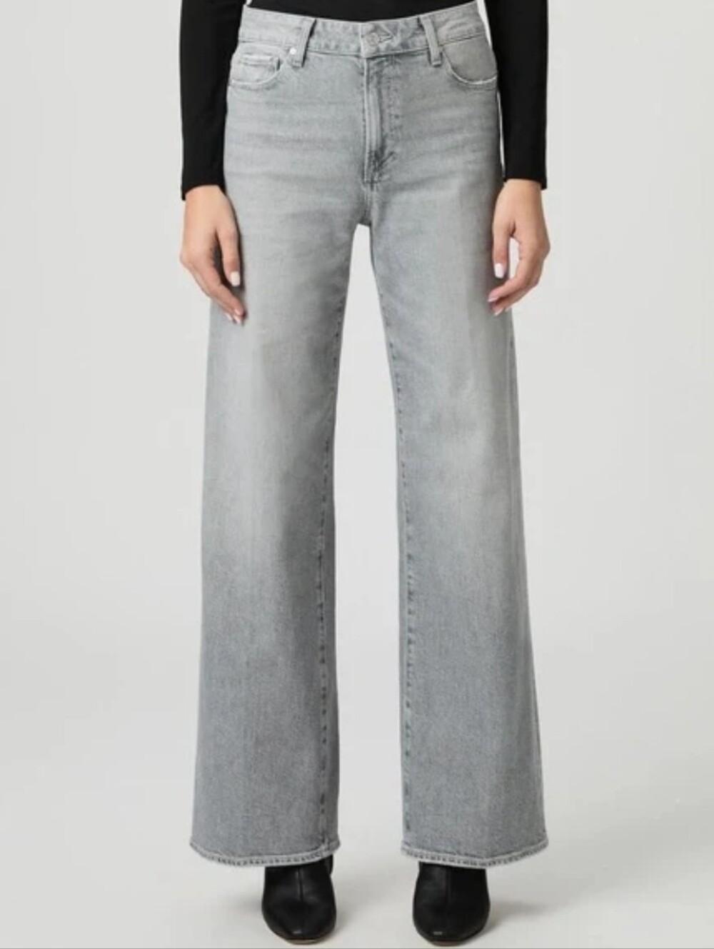 Paige Anessa 31" Wide Leg Jean Smokescreen Grey Size 29